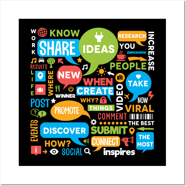 Social Media Funny Design Wall Art by jazzworldquest